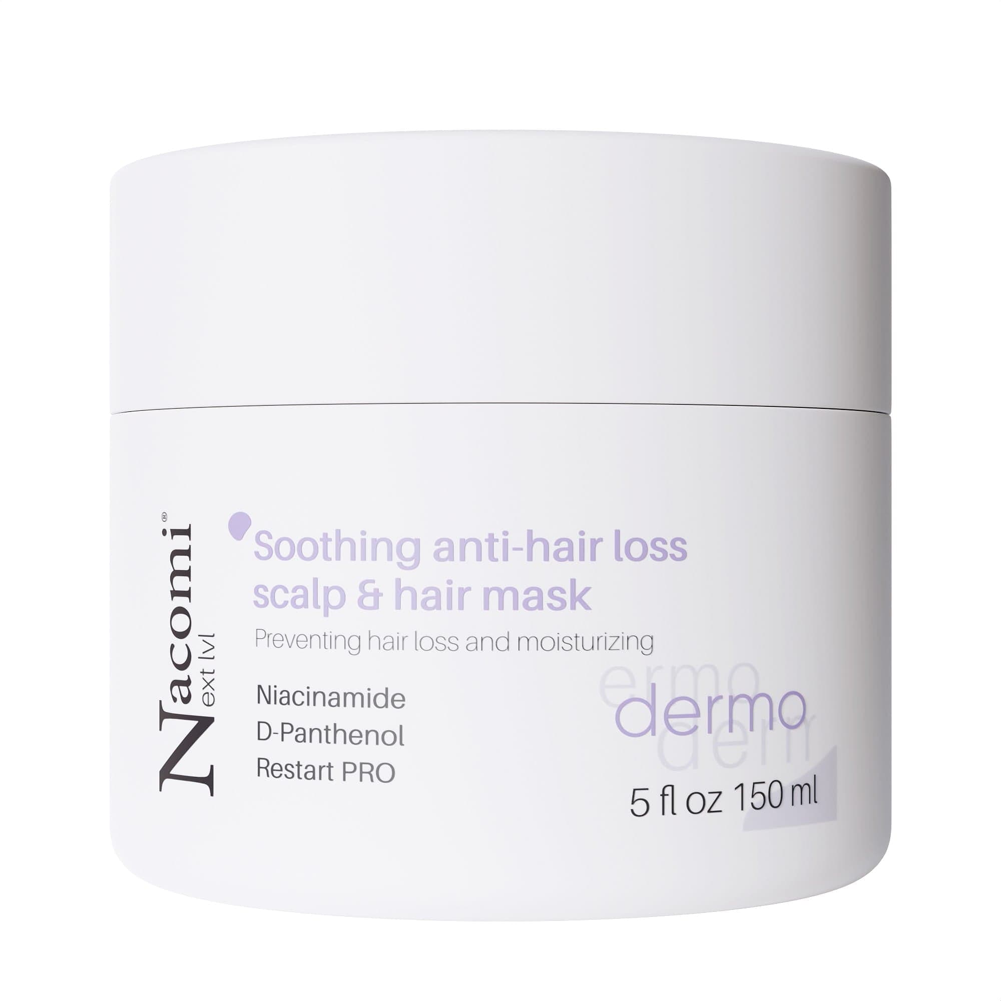 Soothing mask for scalp and hair, preventing hair loss