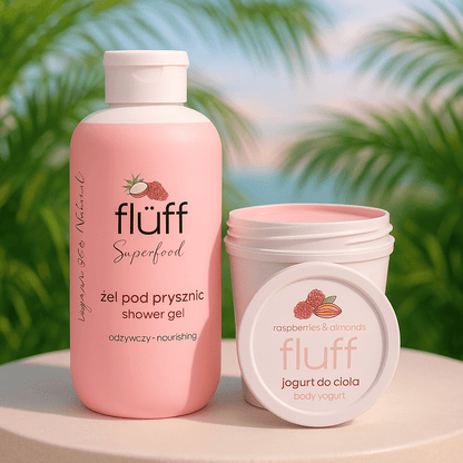 مجموعة FLUFF VIRAL (جل الاستحمام وزبادي الجسم)