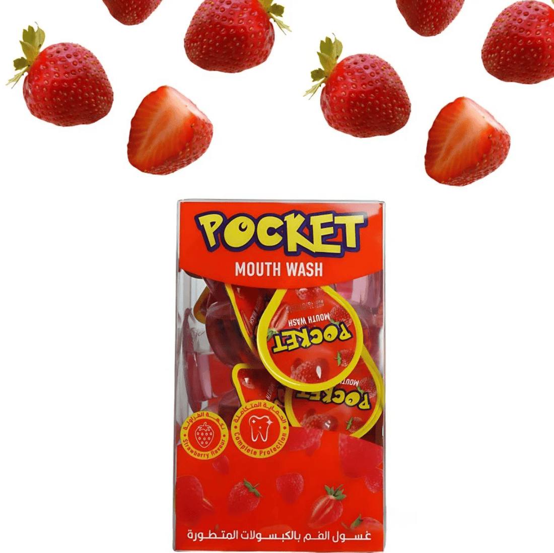Pocket Strawberry Flavored Capsule Mouthwash (20 Pieces)