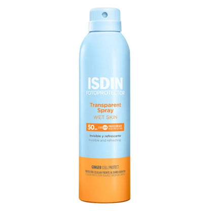 بخاخ Isdin Fotoprotector Wet Skin الشفاف بمعامل حماية SPF50+