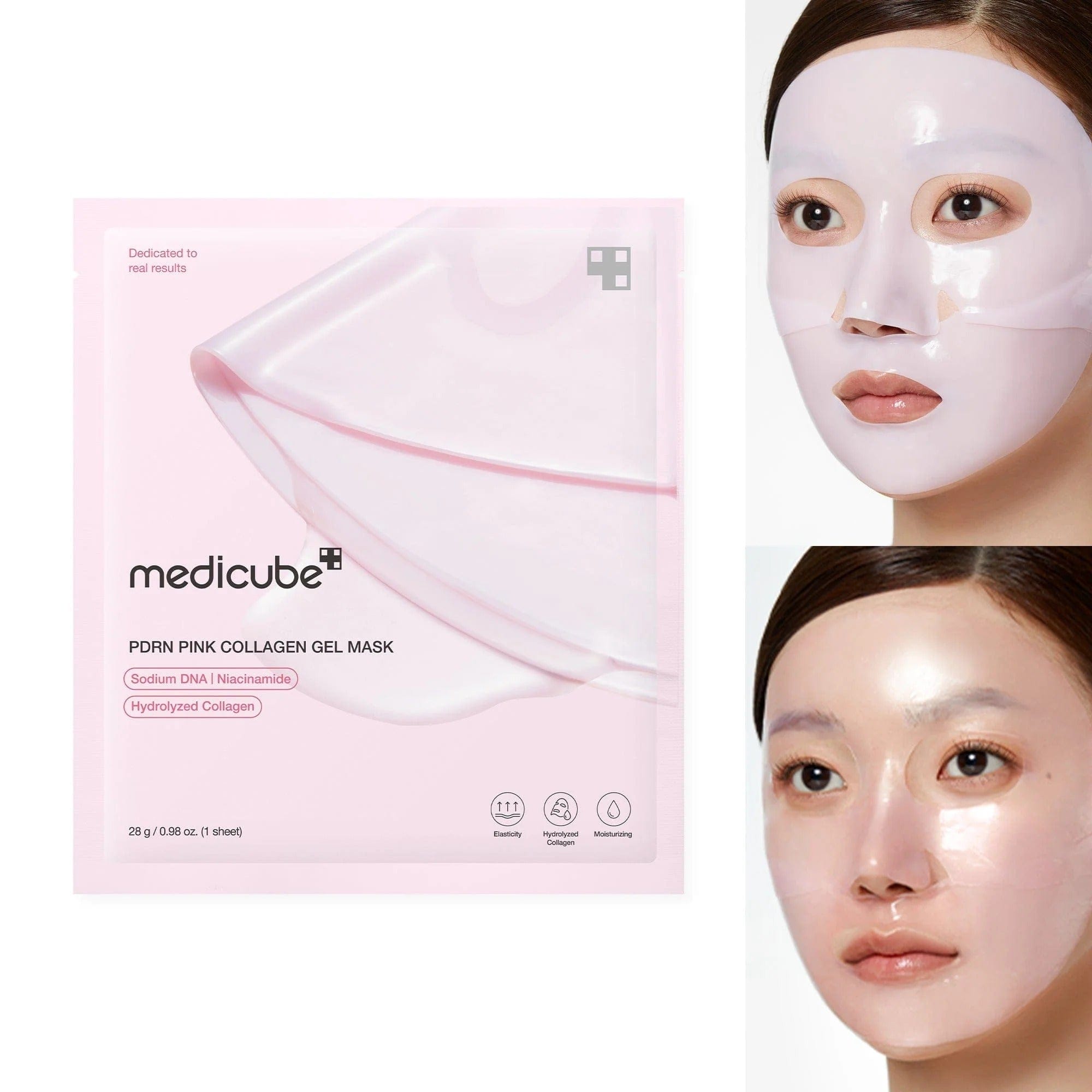 قناع جل الكولاجين الوردي بالكولاجين Medicube &amp; PDRN