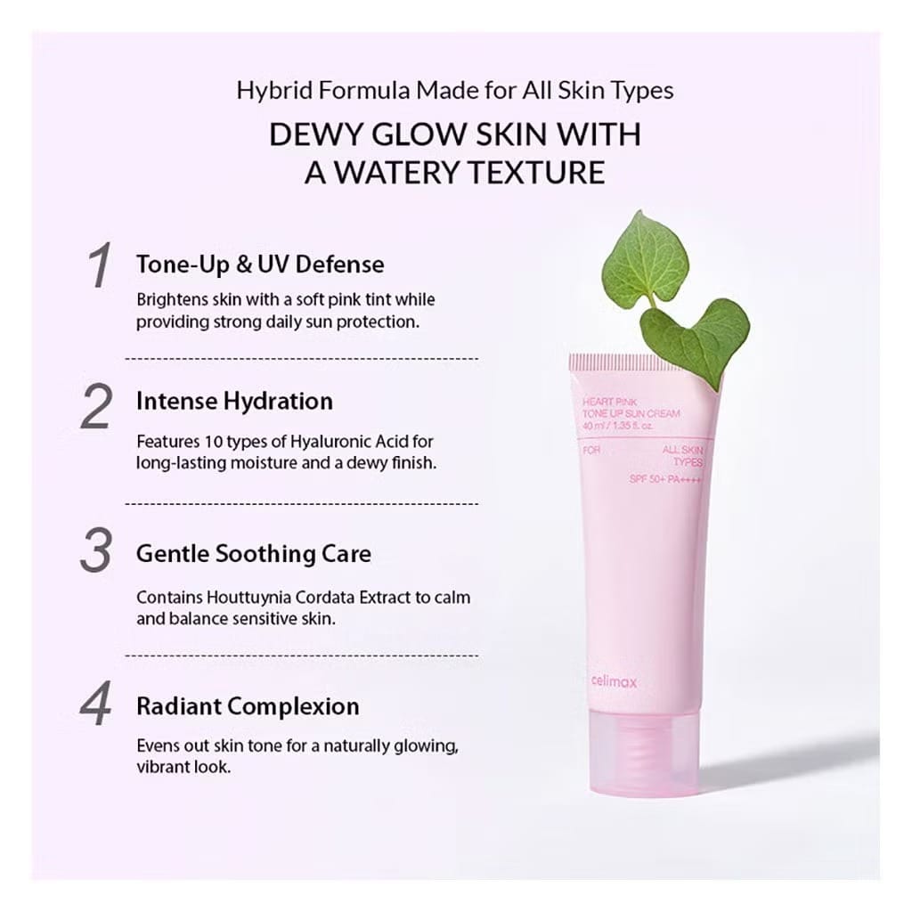 Celimax Heart Pink Tone-Up Sun Cream SPF50+ PA++++